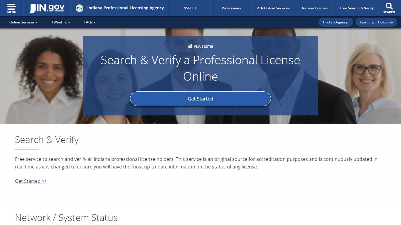 PLA: PLA Online Services: Free Search & Verify
